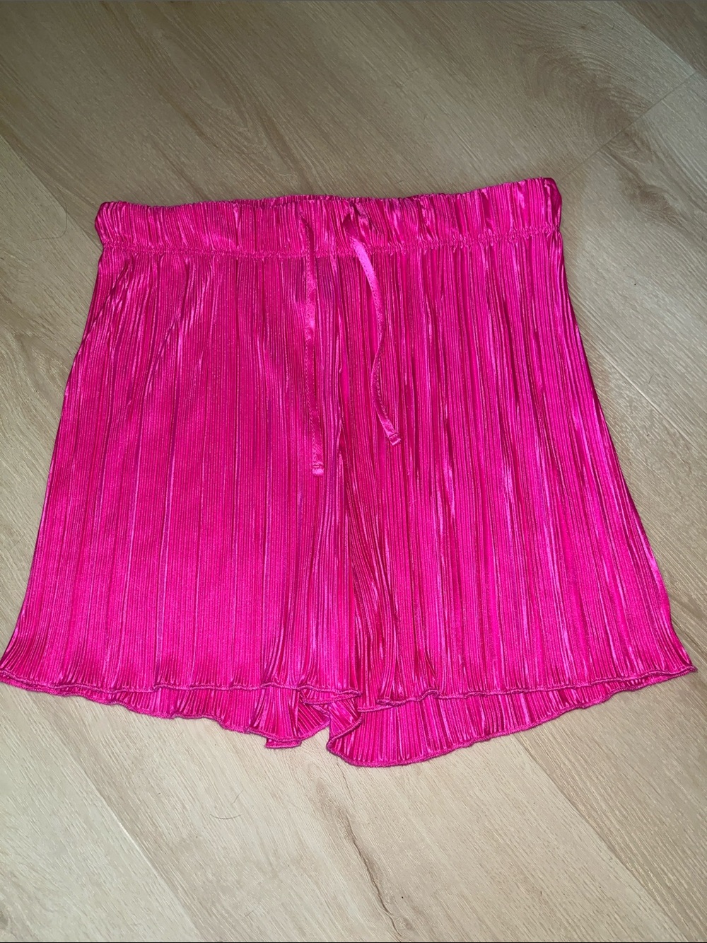 Bailey 44 Hot Pink Pleated High Waist Shorts